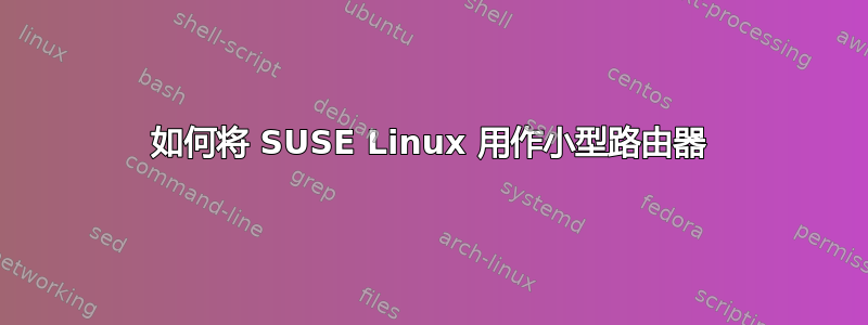 如何将 SUSE Linux 用作小型路由器