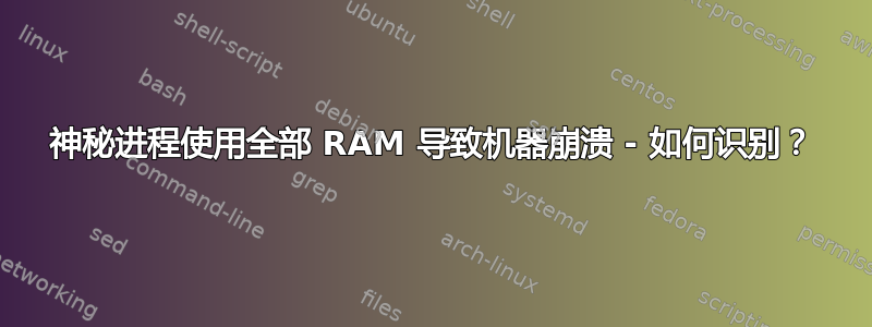 神秘进程使用全部 RAM 导致机器崩溃 - 如何识别？