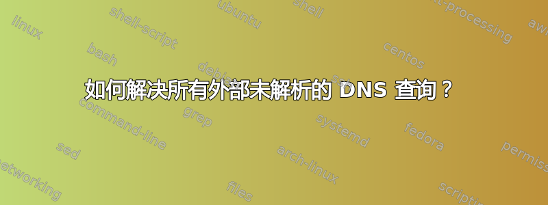 如何解决所有外部未解析的 DNS 查询？