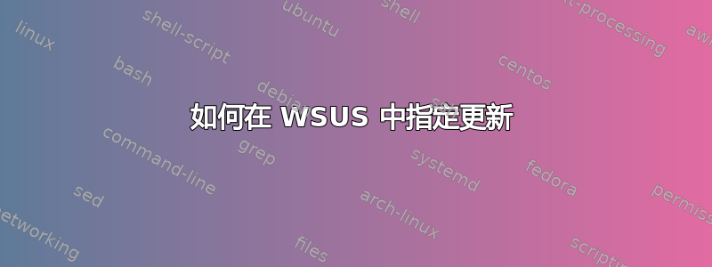 如何在 WSUS 中指定更新