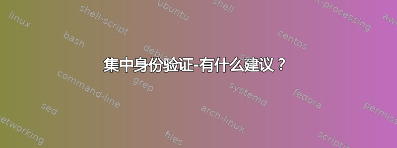 集中身份验证-有什么建议？