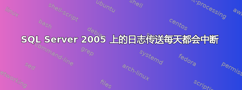 SQL Server 2005 上的日志传送每天都会中断