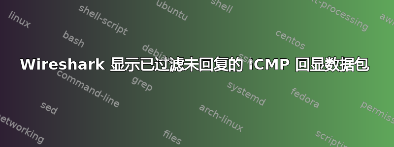 Wireshark 显示已过滤未回复的 ICMP 回显数据包