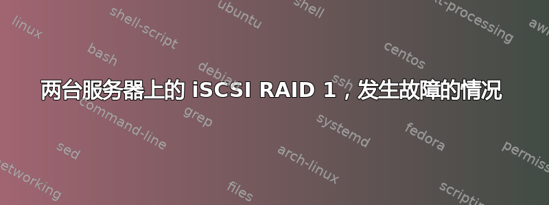 两台服务器上的 iSCSI RAID 1，发生故障的情况