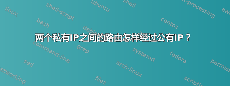 两个私有IP之间的路由怎样经过公有IP？