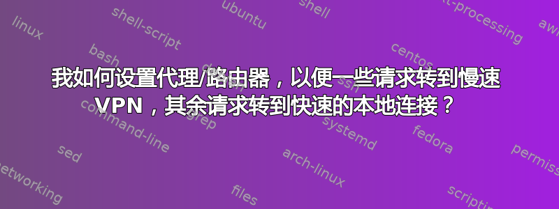 我如何设置代理/路由器，以便一些请求转到慢速 VPN，其余请求转到快速的本地连接？