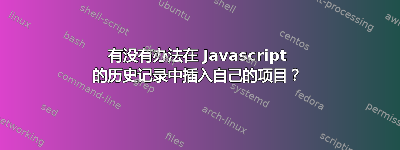 有没有办法在 Javascript 的历史记录中插入自己的项目？