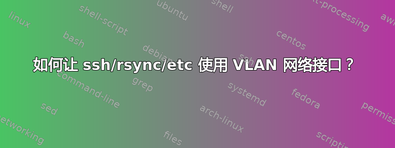 如何让 ssh/rsync/etc 使用 VLAN 网络接口？