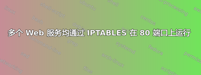 多个 Web 服务均通过 IPTABLES 在 80 端口上运行