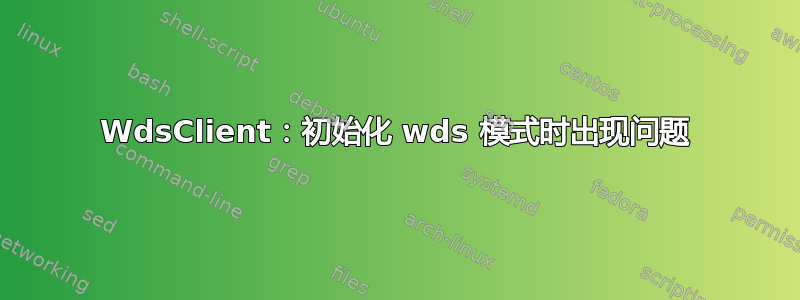 WdsClient：初始化 wds 模式时出现问题