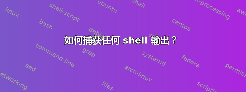 如何捕获任何 shell 输出？