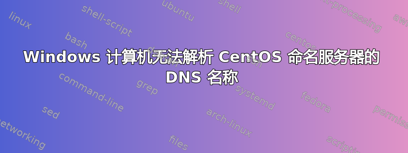 Windows 计算机无法解析 CentOS 命名服务器的 DNS 名称