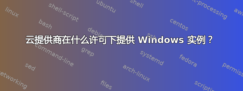 云提供商在什么许可下提供 Windows 实例？