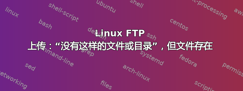 Linux FTP 上传：“没有这样的文件或目录”，但文件存在