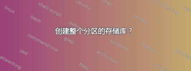 创建整个分区的存储库？