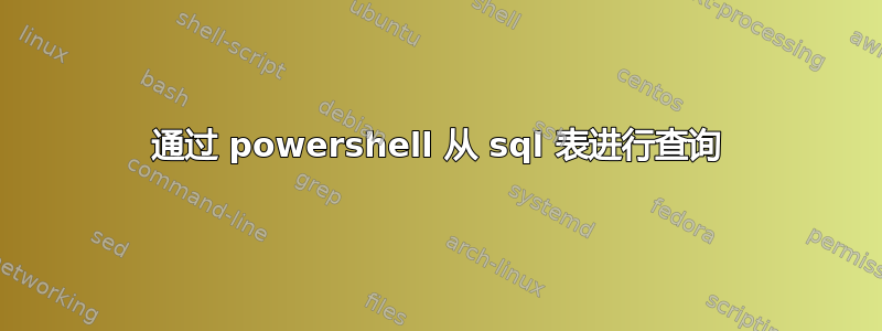 通过 powershell 从 sql 表进行查询