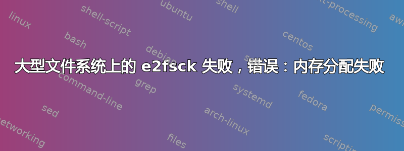 大型文件系统上的 e2fsck 失败，错误：内存分配失败