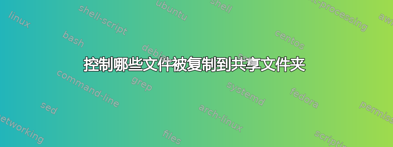 控制哪些文件被复制到共享文件夹