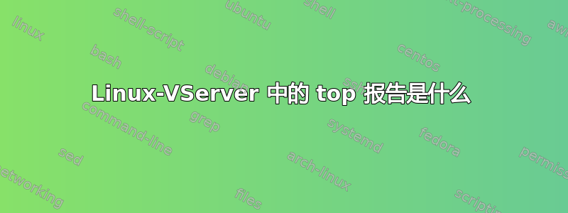 Linux-VServer 中的 top 报告是什么