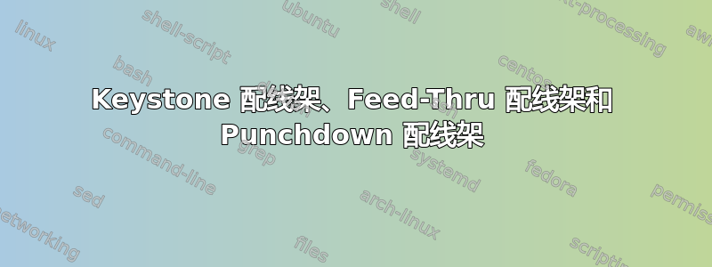 Keystone 配线架、Feed-Thru 配线架和 Punchdown 配线架