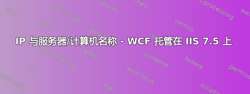 IP 与服务器/计算机名称 - WCF 托管在 IIS 7.5 上