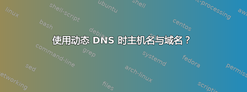 使用动态 DNS 时主机名与域名？