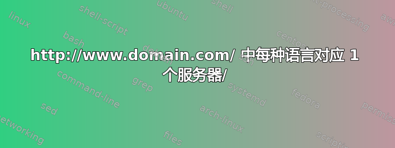 http://www.domain.com/ 中每种语言对应 1 个服务器/