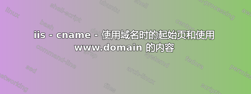 iis - cname - 使用域名时的起始页和使用 www.domain 的内容