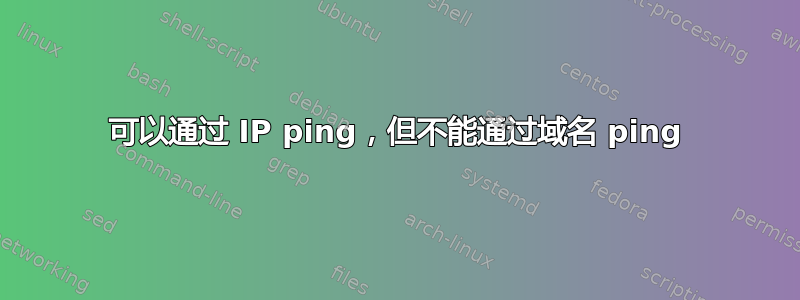 可以通过 IP ping，但不能通过域名 ping