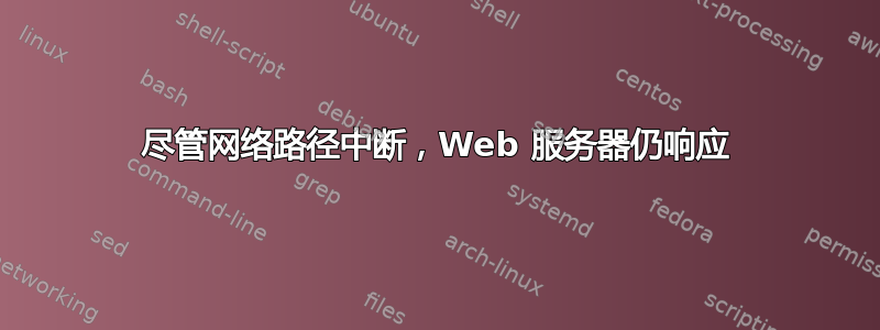 尽管网络路径中断，Web 服务器仍响应