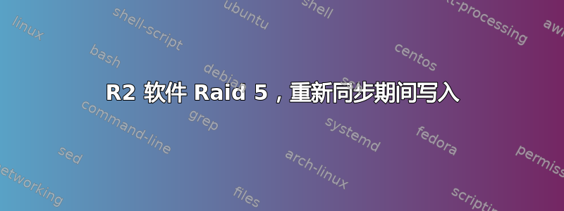 2008 R2 软件 Raid 5，重新同步期间写入