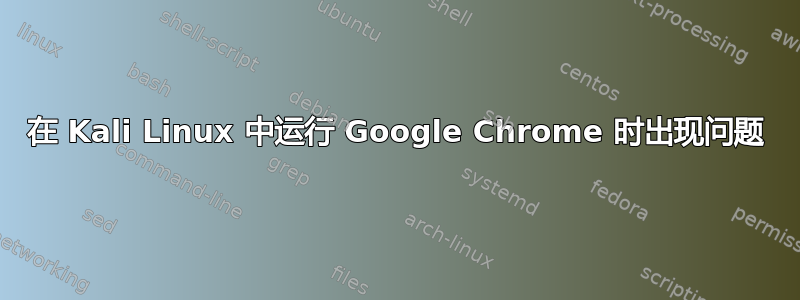 在 Kali Linux 中运行 Google Chrome 时出现问题