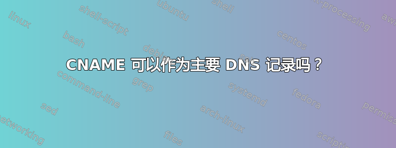 CNAME 可以作为主要 DNS 记录吗？