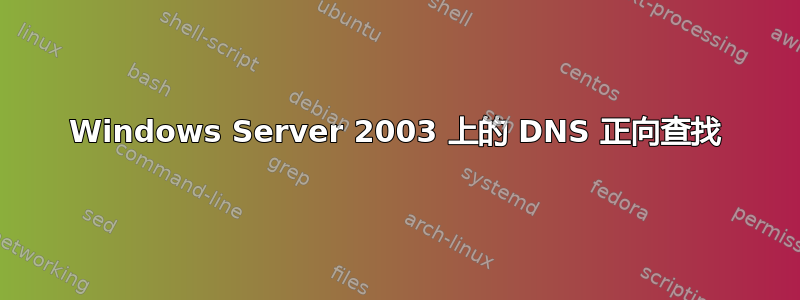 Windows Server 2003 上的 DNS 正向查找