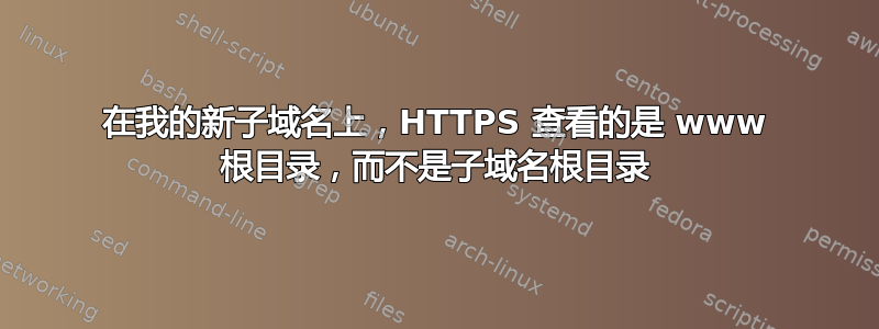 在我的新子域名上，HTTPS 查看的是 www 根目录，而不是子域名根目录