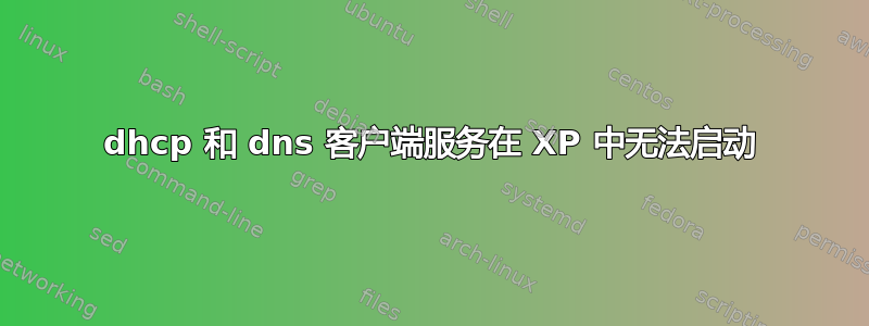 dhcp 和 dns 客户端服务在 XP 中无法启动