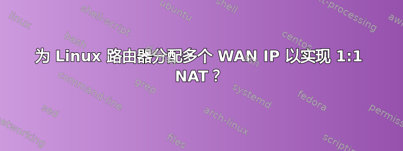 为 Linux 路由器分配多个 WAN IP 以实现 1:1 NAT？