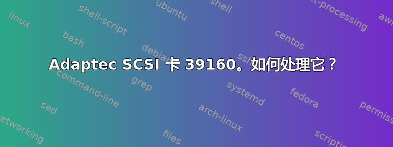 Adaptec SCSI 卡 39160。如何处理它？