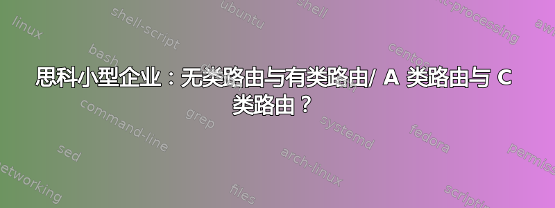 思科小型企业：无类路由与有类路由/ A 类路由与 C 类路由？