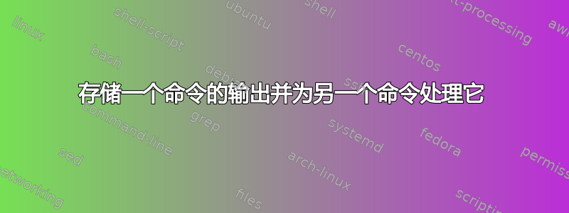 存储一个命令的输出并为另一个命令处理它