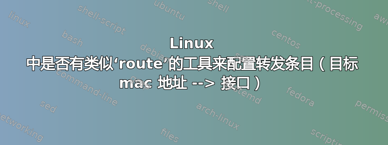 Linux 中是否有类似‘route’的工具来配置转发条目（目标 mac 地址 --> 接口）