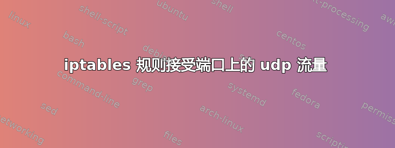 iptables 规则接受端口上的 udp 流量