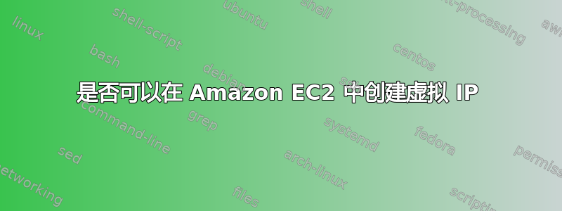 是否可以在 Amazon EC2 中创建虚拟 IP