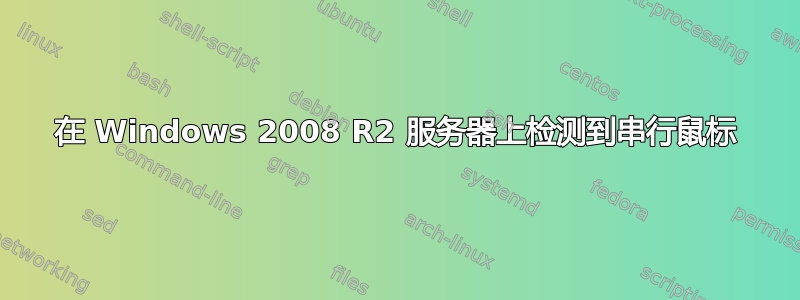 在 Windows 2008 R2 服务器上检测到串行鼠标