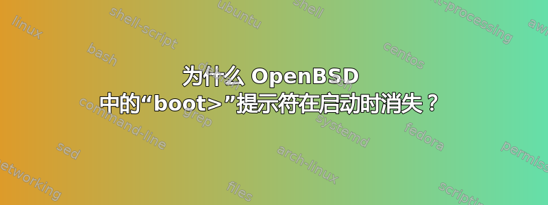 为什么 OpenBSD 中的“boot>”提示符在启动时消失？