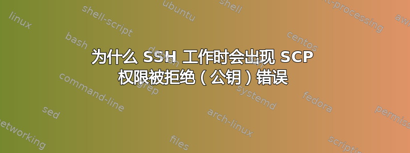 为什么 SSH 工作时会出现 SCP 权限被拒绝（公钥）错误