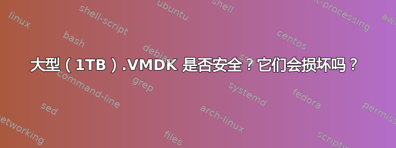 大型（1TB）.VMDK 是否安全？它们会损坏吗？