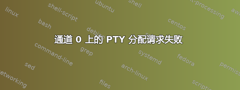 通道 0 上的 PTY 分配请求失败