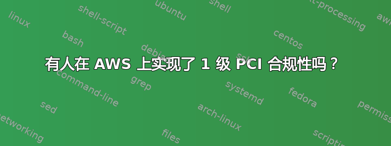 有人在 AWS 上实现了 1 级 PCI 合规性吗？