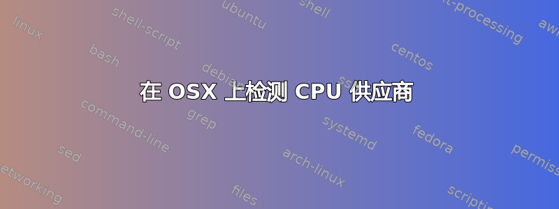 在 OSX 上检测 CPU 供应商